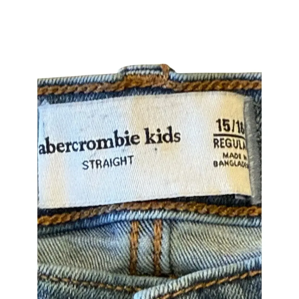 Abercrombie Kids 15/16 Regular Light Blue Straight-Leg Jeans